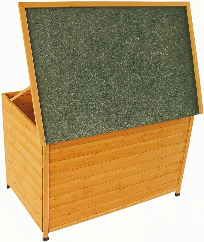 Wooden Doghouse for Small, Medium, Large Dogs, Waterproof, Outdoor/Indoor Kennel,Puppy Shelter with Elevated Floor (Natural, M)