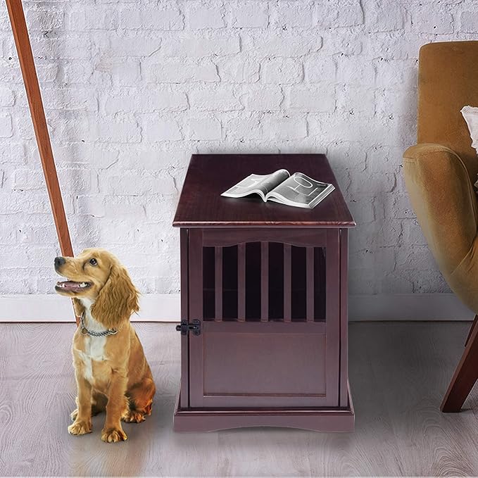 Casual Home Wooden Pet Crate, End Table, Medium, New Espresso