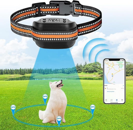 Moclever GPS Dog Fence, 2 in 1 GPS Dog Collar Fence System&GPS Tracker, Wireless GPS Dog Fence with 3 Training Mode 32-2887ft Radius IPX6 Waterproof for Small Medium Large Dogs