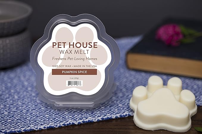 One Fur All Pet House Wax Melts - Pumpkin Spice Pack of 2 - Pet Odor Eliminating Wax Melts - Long-Lasting Scented Wax Melts - Pet-Friendly Wax Melts - Natural Wax Melts