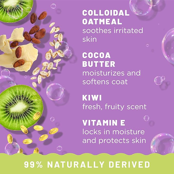TropiClean Dog Conditioner, Easy Detangling & Moisturizing Conditioner, Puppy Safe, Made in The USA, Kiwi & Cocoa Butter Scent, 20oz.