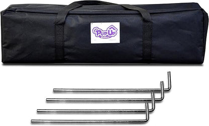 PupUp Canopy Instant and Portable Dog House and Shelter, White/Purple, Large