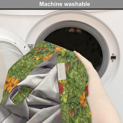 Ambesonne Floral Dog Crate Cover, Funky Flower Foliage Bush with Fractal Retro Jungle Art Design, Easy to Use Pet Kennel Cover for Medium Large Dogs, 42 Inch, Olive Green