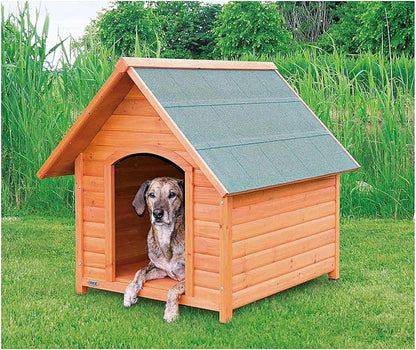 TRIXIE Natura Cottage Dog House– Dog House for Extra Large Dogs Outside with Weatherproof Sealer & Peaked Roof, Wooden Dog House with Adjustable Legs for Large Dogs – 44.25 x 38 x 41.5 in