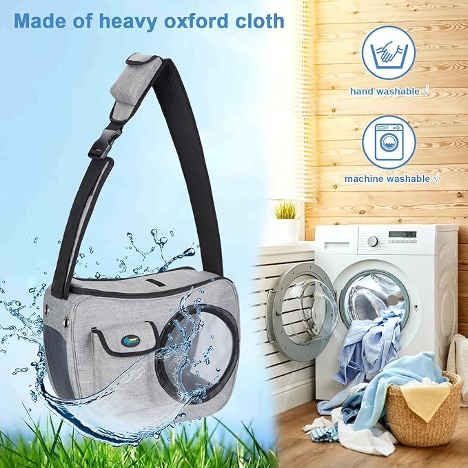 OWNPETS Pet Sling Carrier, Pet Airline Carrier Travel Bag, Fit 10~15lb Small Dogs, Comfortable, Adjustable, Perfect for Airline, Travelling, Daily Walk, Outdoor Activity and Weekend Adventure