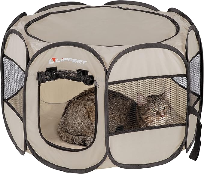 Lippert Soft-Sided, Foldable and Portable Pet Playpen for Camping, Small/Medium (2021150641)