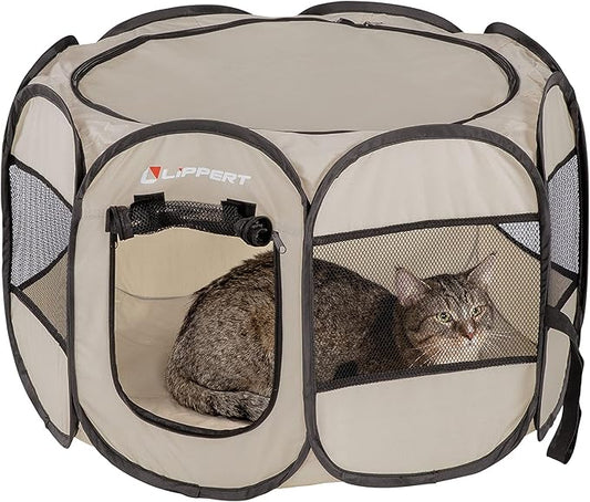 Lippert Soft-Sided, Foldable and Portable Pet Playpen for Camping, Small/Medium (2021150641)