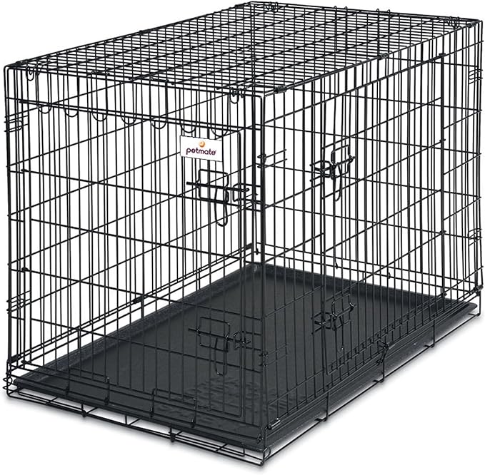 Petmate 34-Inch 2-Door Training Retreats Wire Kennel for Dogs, 50 to 70-Pound