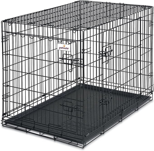 Petmate 34-Inch 2-Door Training Retreats Wire Kennel for Dogs, 50 to 70-Pound