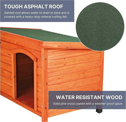 TRIXIE Large natura Classic Outdoor Dog House, Weatherproof Finish, Elevated Floor, Brown 45.5 x 31 x 32.25 inch