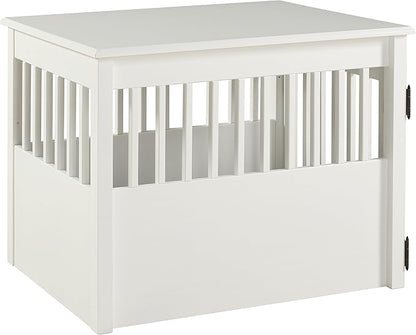 BarkWood Large Pet Crate End Table - White Finish