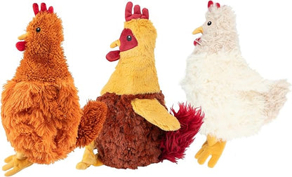 Best Pet Supplies Chicken Crinkle Plush Dog Toys for Interactive Play, Puppy and Senior Indoor Play, Colorful Chicken Toy Shape, Cute and Cuddly - Crinkle Chicken (Wine Red)