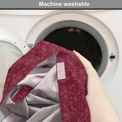 Lunarable Burgundy Dog Crate Cover, Cheerful Nature Inspired Gardening Pattern with Blooming Flowers Ornate Style, Easy to Use Pet Kennel Cover for Small Dogs Puppies Kittens, 18 Inch, Burgundy Coral