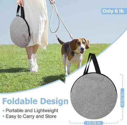 Portable Cat Playpen, Foldable Pet Dog Playpen, for Kitten Puppy Play Pen Indoor/Outdoor, Cats Enclosure Cages Tent with Carrying Case, 600D Oxford 8-Rods, 32"x24"x22", Grey