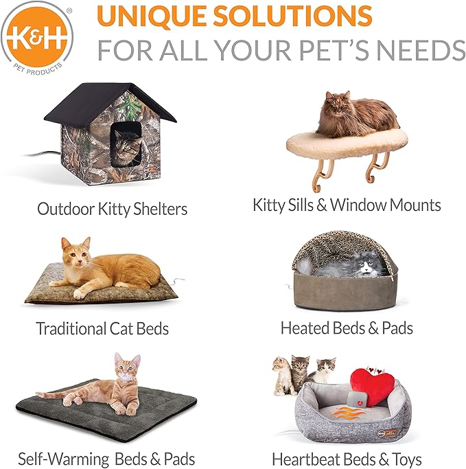 K&H Pet Products Indoor Pet House Gray/Natural 16 X 15 X 14 Inches