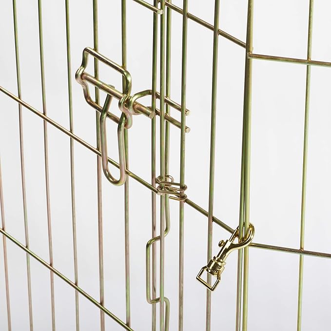MidWest Homes for Pets Dog Exercise Pen & Playpen, 24" W x 42" H, No Door, Gold Zinc