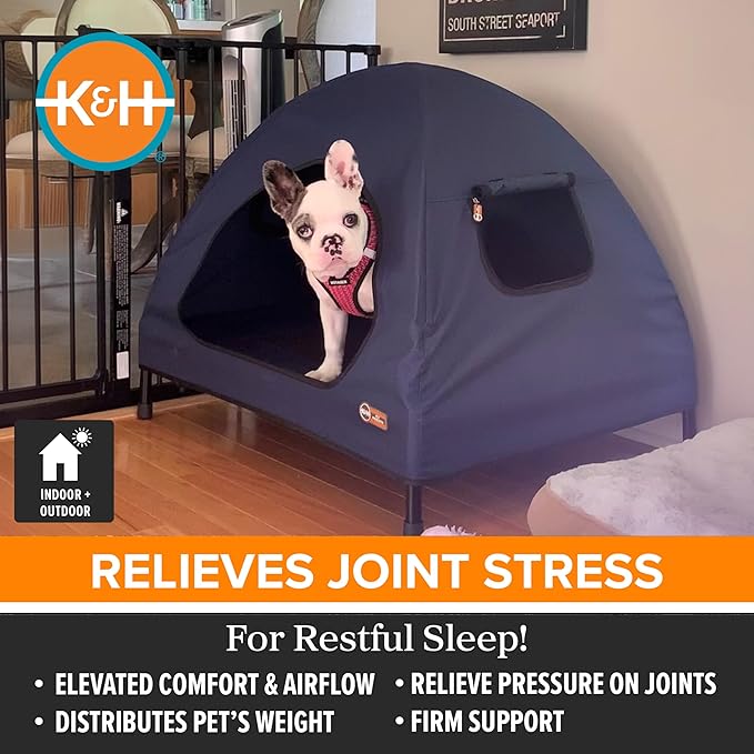 K&H Pet Products Original Pet Cot House Navy Blue Small 22 X 17 X 22 Inches