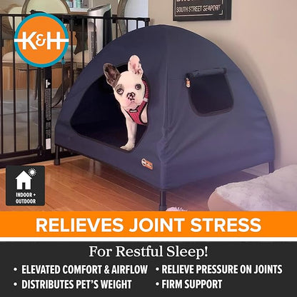 K&H Pet Products Original Pet Cot House Navy Blue Small 22 X 17 X 22 Inches