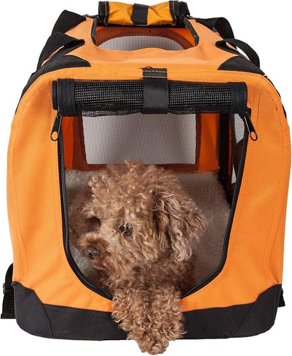 Pet Life Vista-View 360 Degree Zippered and Collapsible Soft Folding Dog Crate - Folding Travel Dog Kennel with Zippered Entrances Along The Pet Crate