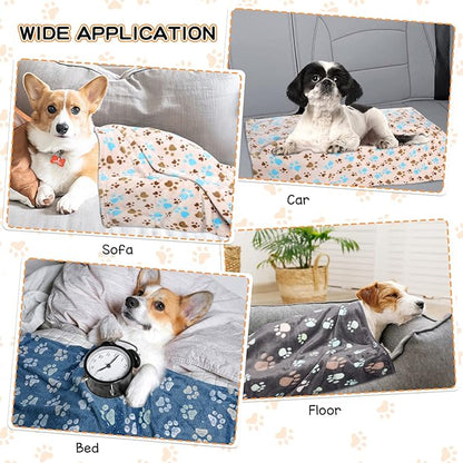 1 Pack 3 Blankets for Dogs, Dog Blankets for Large Dogs, Medium Dog Blanket Super Soft Fluffy Premium Fleece Pet Blanket Flannel Throw for Dog Puppy Cat Paw Blanket(41x31inch)