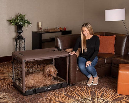 Pet Gear “The Other Door” 4 Door Steel Crate for Dogs/Cats with Garage-Style Door, Includes Plush Bed + Travel Bag, No Tools Required, 3 Models, 3 Colors
