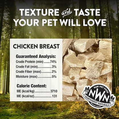Northwest Naturals Raw Rewards Freeze-Dried Chicken Breast Treats for Dogs and Cats - Bite-Sized Pieces - Healthy, 1 Ingredient, Human Grade Pet Food, Natural - 10 Oz (Pack of 2)