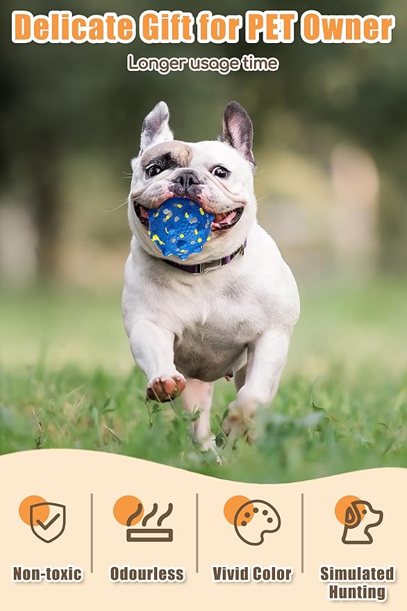 Dog Balls for Aggressive Chewers, 3.7'' Indestructible Tennis Balls for Dogs, Durable Bouncy Dog Toy Balls, Interactive Dog Toys for Fetch Game, Lightweight Floating Balls (Grey Large)