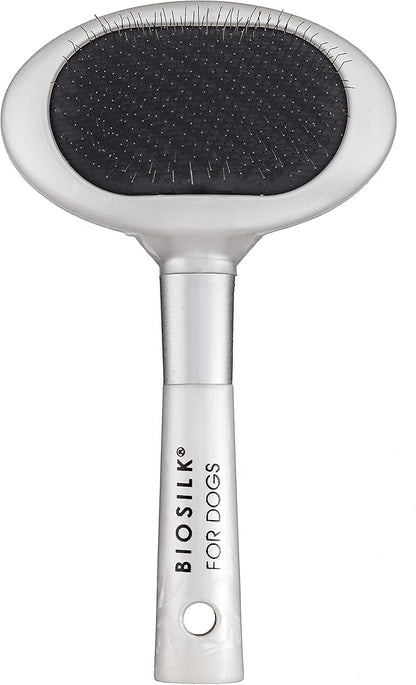 BioSilk for Pets Slicker Dog Brush for Pet Hair Removal | Removes Mats, Tangles & Loose Hair with Minimal Effort & Comfort | Suitable for Long or Short Haired Dogs