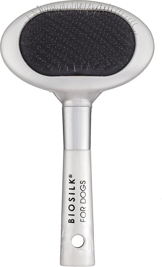 BioSilk for Pets Slicker Dog Brush for Pet Hair Removal | Removes Mats, Tangles & Loose Hair with Minimal Effort & Comfort | Suitable for Long or Short Haired Dogs