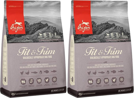 Orijen 2 Pack of Fit & Trim Dog Food, 4.5 Pounds Each, Grain-Free Kibble Made in The USA