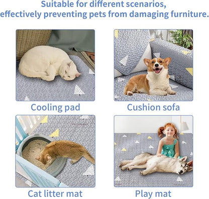 New Upgrade Dog Playpen Mat Crate Mat Puppy Pads,Leak-Proof Dog Crate Pad,Anti-Slip Bottom[PLAYPEN NOT Included !!!] Reusable Whelping Playpen Crate Reusable Washable Pet Mattress Pad Pet Training Pad