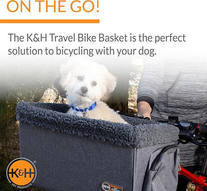 K&H Pet Products Universal Bike Pet Carrier for Travel, Cat and Dog Bicycle Baskets, Classy Gray Large 12 X 16 X 10 Inches