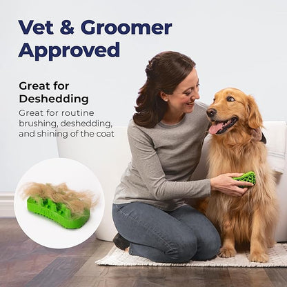 Vetnique Labs Furbliss Anti-Itch Soothing Oatmeal Shampoo 16oz & Furbliss Dog Brush for Long Hair Pets Bundle Anti-Itch Oatmeal Shampoo for Dogs with Grooming Dog Brush for Long-Haired Dogs & Cats