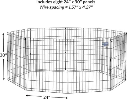 MidWest Homes for Pets Dog Exercise Pen & Playpen, 24" W x 30" W, No Door, Black