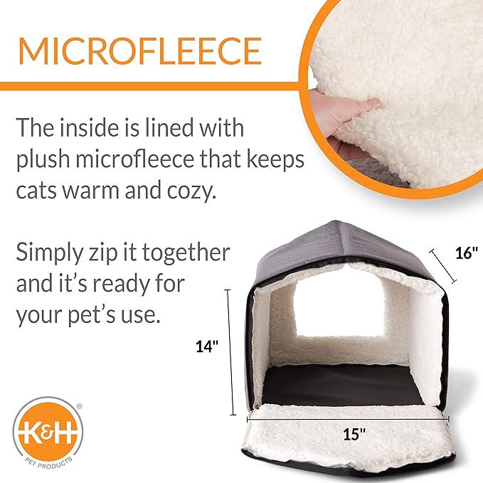 K&H Pet Products Indoor Pet House Gray/Natural 16 X 15 X 14 Inches