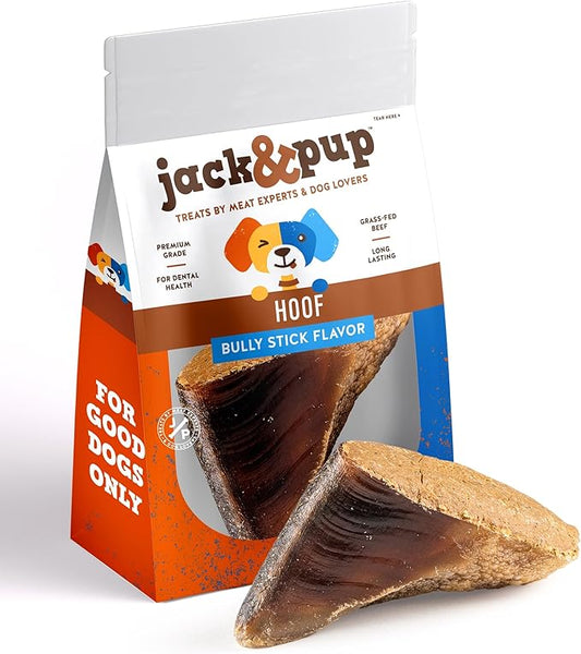 Jack&Pup Filled Cow Hooves for Dogs | Stuffed Dog Chew Hoofs | Natural Dog Chews Cow Hoofs for Dogs (Bully Stick - 1 Hoof)