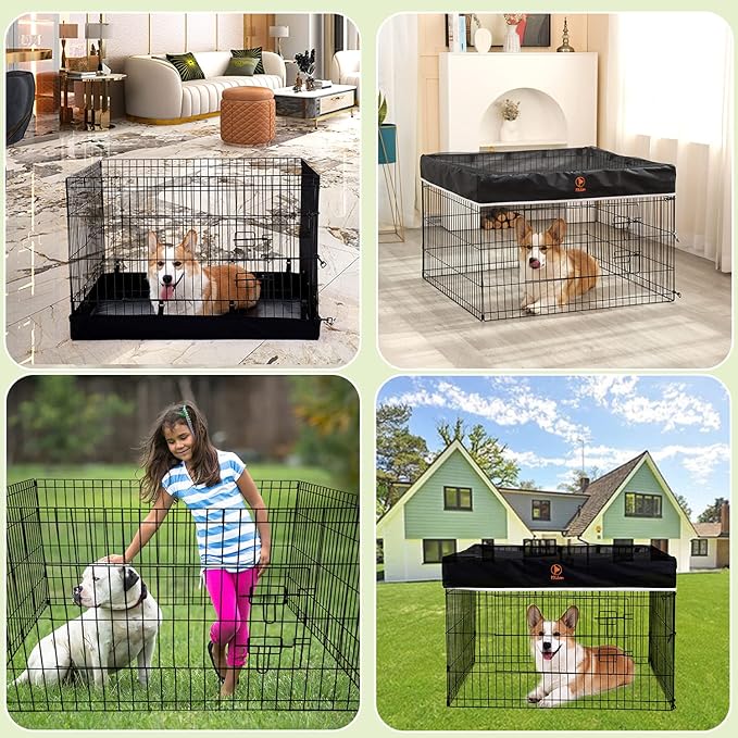 PJYuCien Mesh Top Cover - Fits 4 Panels 36 Inch Width Plastic/Metal Pet Pen Square Dog Playpen (Note: Only Pen Top Cover, NO PLAYPEN!!!)