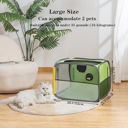 pet k9 Pet Dog Cat Drying Box | Waterproof, Anti-Hair Flying Portable Foldable Room Crate Cage for Small Medium and Large Dogs (Apple Green)