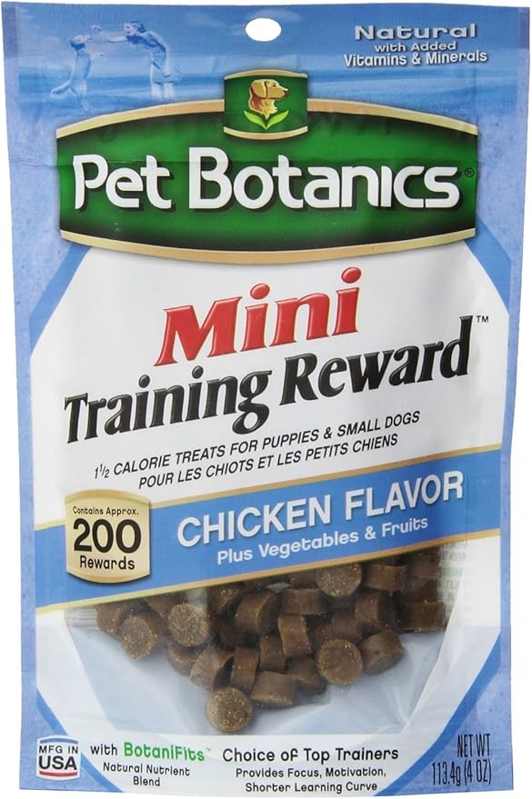 Pet Botanics Mini Training Rewards for Dogs 3 Flavor Variety Bundle: (1) Bacon, (1) Chicken and (1) Beef, 4 Oz Ea (200 Count per Bag, 3 Bags Total)
