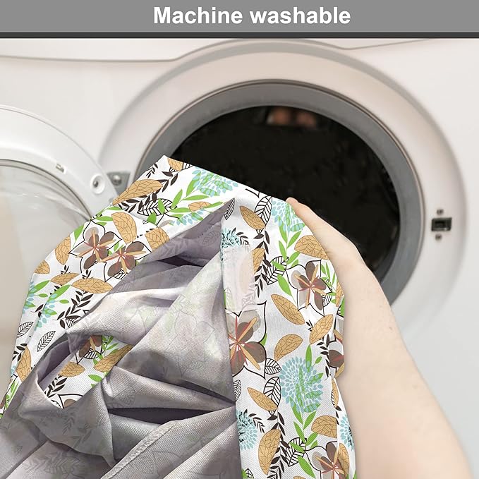 Lunarable Paint Dog Crate Cover, Leaf Petals Flourish Summer Florets Dahlia Romantic Girls, Easy to Use Pet Kennel Cover for Medium Large Dogs, 42 Inch, Sand Brown Pale Blue