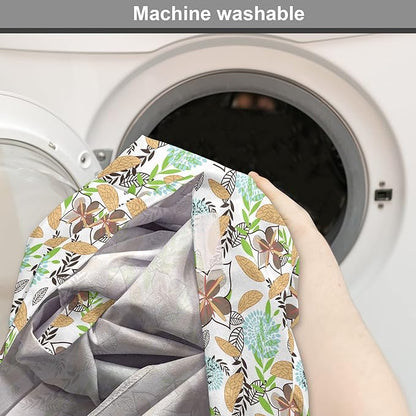 Lunarable Paint Dog Crate Cover, Leaf Petals Flourish Summer Florets Dahlia Romantic Girls, Easy to Use Pet Kennel Cover for Medium Large Dogs, 42 Inch, Sand Brown Pale Blue