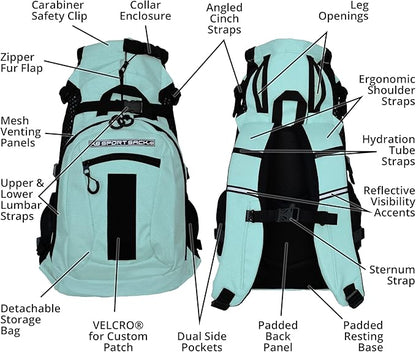 K9 Sport Sack | Dog Carrier Adjustable Backpack (Medium, Plus 2 - Summer Mint)