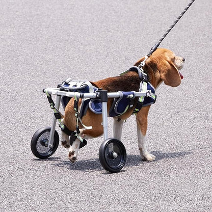 VEVOR 2 Wheels Dog Wheelchair for Back Legs, Pet Wheelchair Lightweight & Adjustable Assisting in Healing, Dog Cart/Wheelchair for Injured, Disabled, Paralysis, Hind Limb Weak Pet (X-Small)