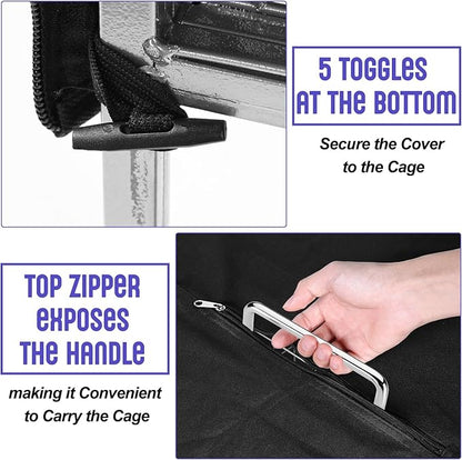 42 inch Dog Crate Cover Double Door, Low Odor 600D Oxford Fabric Kennel Cover, 2 Breathable Mesh Windows, Indoor Outdoor Dog Crate Cover 42 inch (NO CAGE)