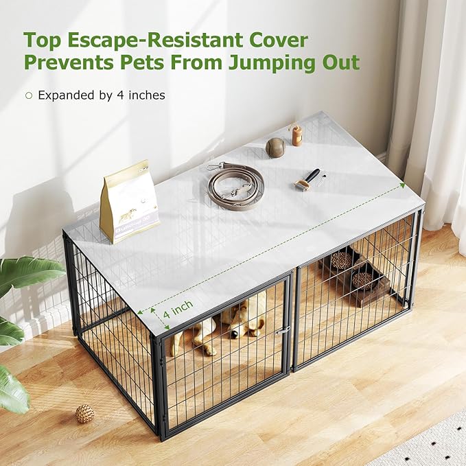 Large Dog Crate, Dog Crates for Large Dogs, Dog Kennel Indoor, 48 Inch Dog Kennel with PVC Panel, XL Dog Crate, Metal Big Dog Cage