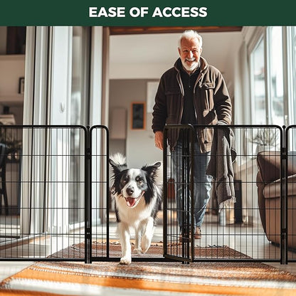 FXW Homeplus Dog Playpen for Indoor Use - Stress-Free and Safe Play, Heavy Duty 40 Inch 6 Panels Dog Pen for Medium and Large Dogs, Black│Patented