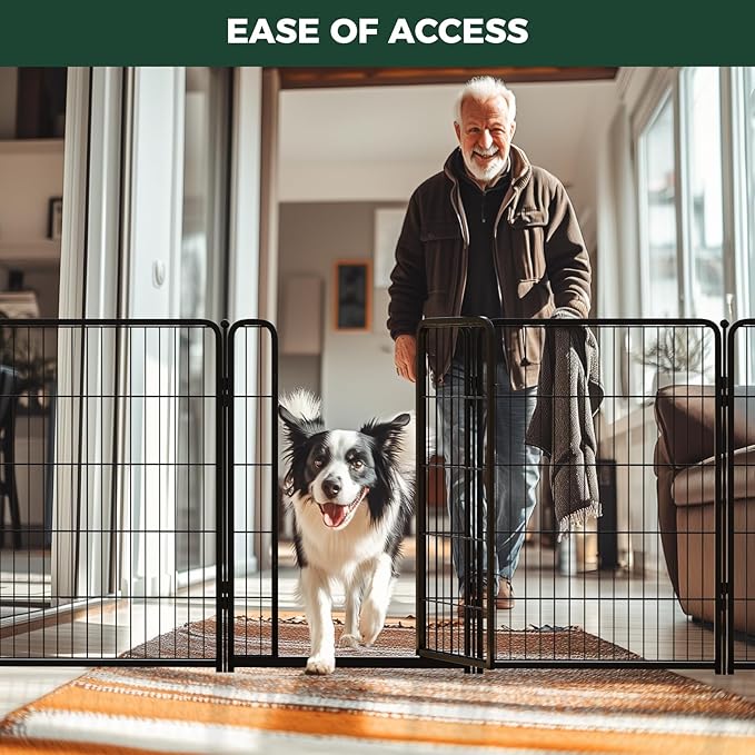 FXW Homeplus Dog Playpen for Indoor Use - Stress-Free and Safe Play, Heavy Duty 40 Inch 16 Panels Dog Pen for Medium and Large Dogs, Black│Patented