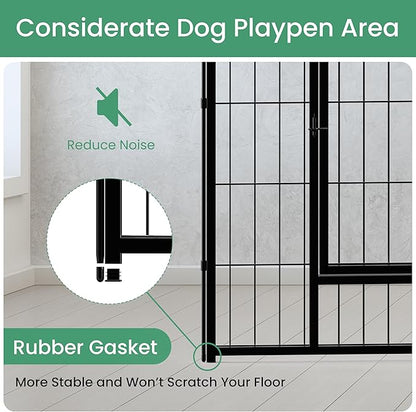 Simple Deluxe Dog Playpen, 40" Height 16 Panels Fence with Anti-Rust Coating, Metal Heavy Portable Foldable Dog Pen for Medium/Large Dogs RV Camping, Black