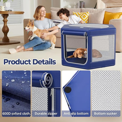 45x45x25 Inches Puppy Dog Playpen,Fabric Mesh Dog Fence,Portable Soft Playpen for Cats, Breathable Exercise Pet Play Pen Indoor,Removable Zipper Top,Tear Resistant Fabric,Safe & Sturdy