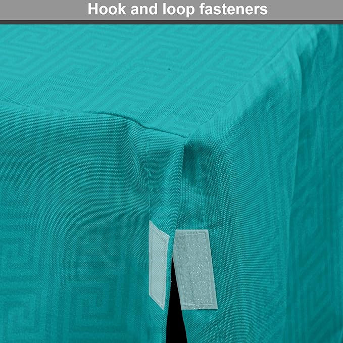 Lunarable Abstract Dog Crate Cover, Classic Monochrome Design Meander Greek Motif Repetition Illustration, Easy to Use Pet Kennel Cover for Medium Large Dogs, 36 Inch, Teal and Dark Turquoise